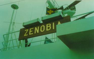 Zenobia sitting showing Name Plaque