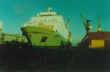 Zenobia sitting in Dry Dock Sweden