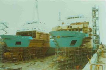 Zenobia sitting in Dry Dock