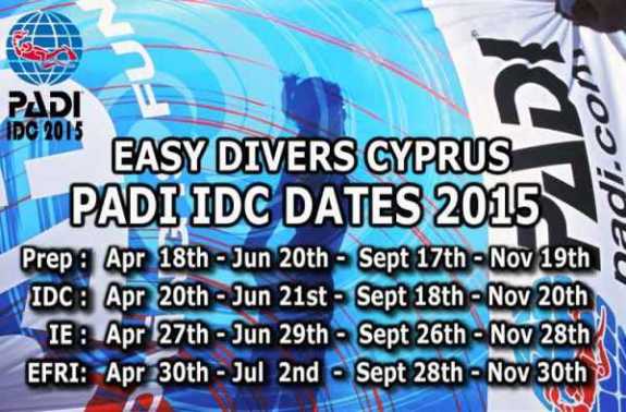 Padi Instructor Training and Padi IE Dates 2015