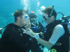 Students on the job with their PADI Scuba Diving Internships
