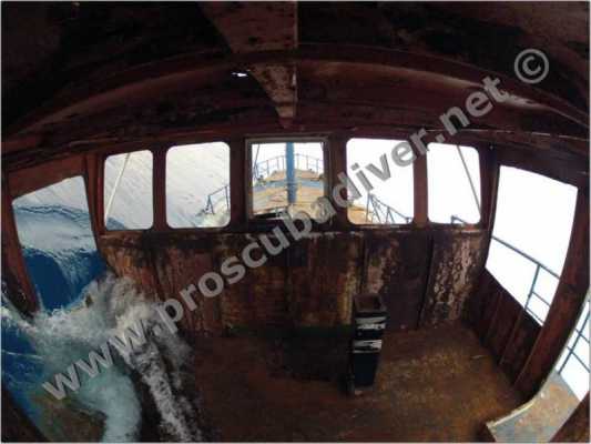 wreck of nemesis sinking underwater when the bridge fills with sea water