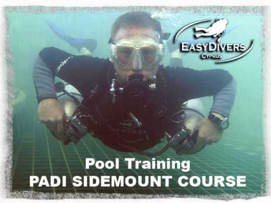 PADI instructor Joey showing how to dive sidemount